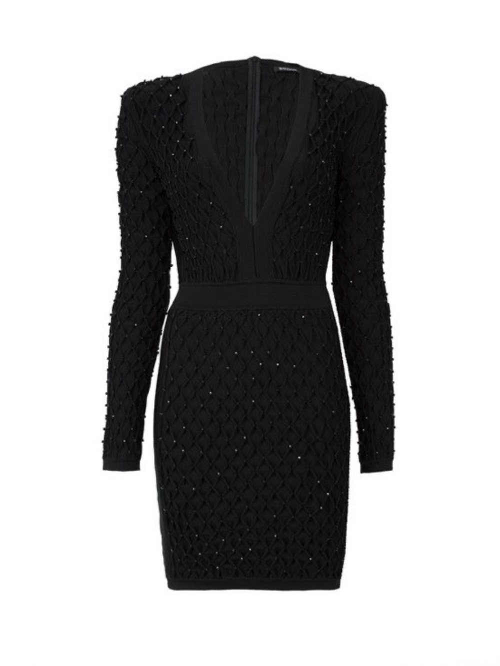 BALMAIN Strass-Embelished Mesh Mini
Dress Bodycon Dress Size 36